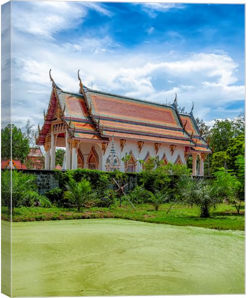 Thailand Hua Hin Chinese Temple and Green Swamp Canvas Print by Antony McAulay
