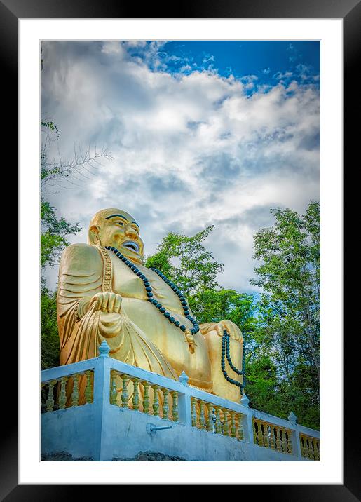 Thailand Hua Hin Chinese Temple Giant Buddha Framed Mounted Print by Antony McAulay