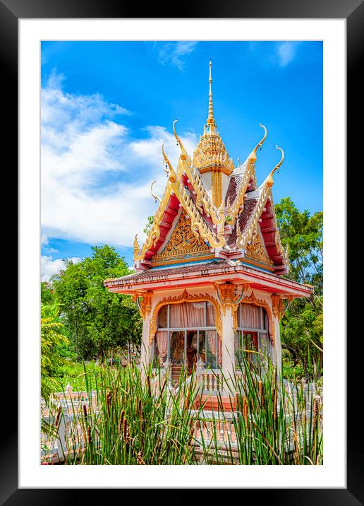 Thailand Hua Hin Chinese Temple Small Garden Shrin Framed Mounted Print by Antony McAulay