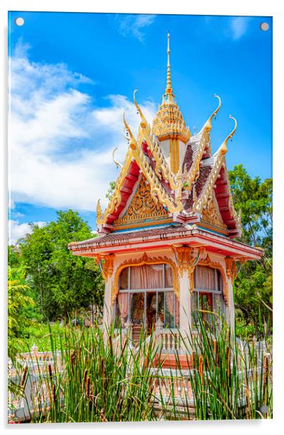 Thailand Hua Hin Chinese Temple Small Garden Shrin Acrylic by Antony McAulay