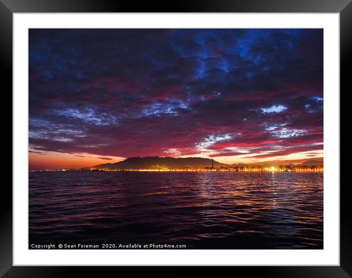 Malaga Sunset Framed Mounted Print by Sean Foreman