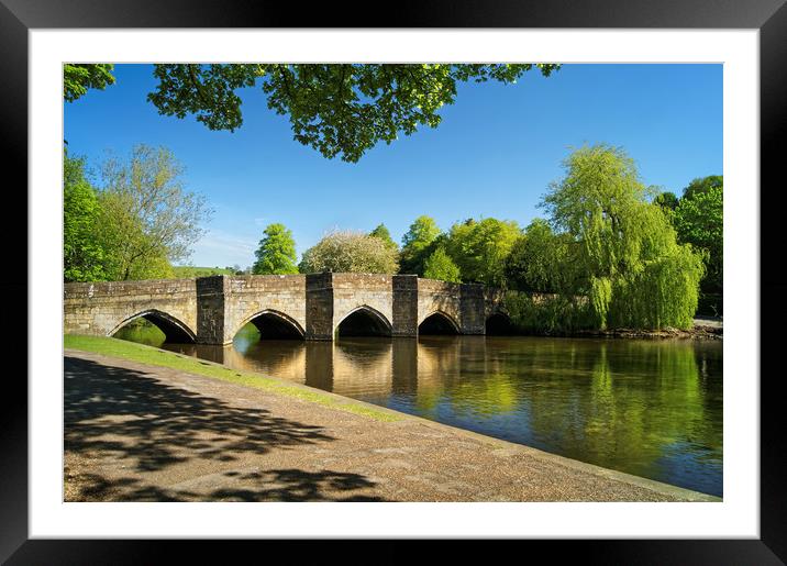 Bakewell Bridge & River Wye                     Framed Mounted Print by Darren Galpin
