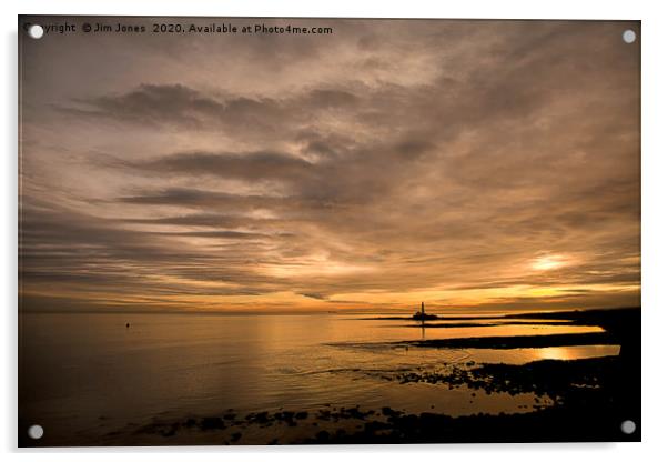Sunrise over St Mary's Island Acrylic by Jim Jones