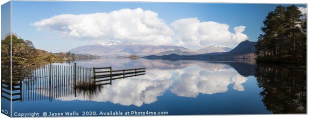 Skiddaw and clouds reflection Canvas Print by Jason Wells