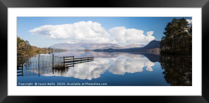 Skiddaw and clouds reflection Framed Mounted Print by Jason Wells