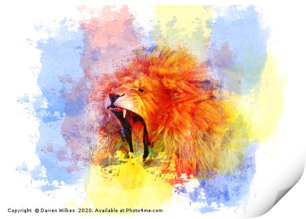 African Lion Pop Art Print by Darren Wilkes