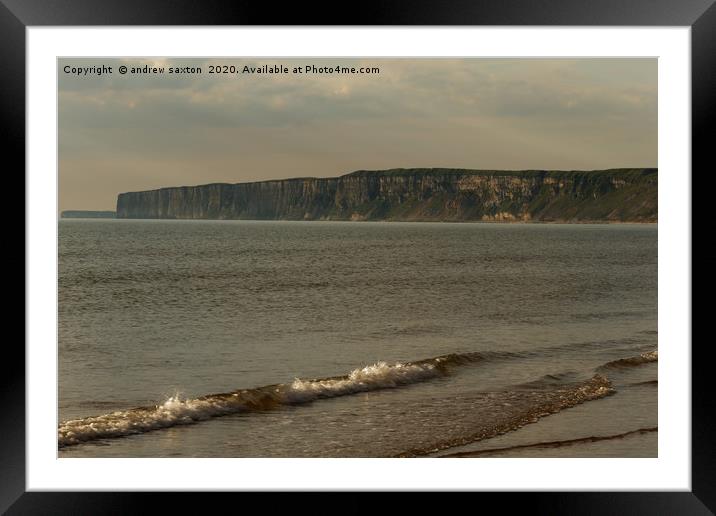 SEA TO THE CLIFFS Framed Mounted Print by andrew saxton