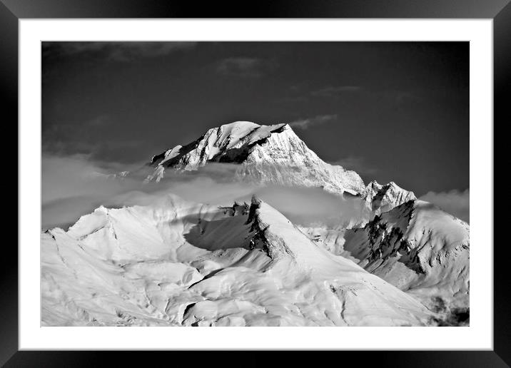 Mont Blanc from Les Arcs French Alps France Framed Mounted Print by Andy Evans Photos