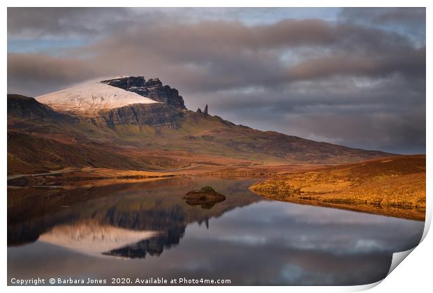 Old Man of Storr Reflection Isle of Skye Scotland Print by Barbara Jones