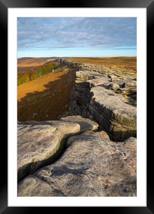 Stanage Edge, Peak District, England Framed Mounted Print by Andrew Kearton