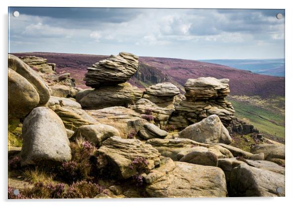 Upper Tor, Kinder Scout, Peak District Acrylic by Andrew Kearton