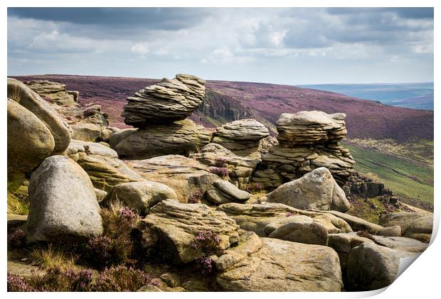 Upper Tor, Kinder Scout, Peak District Print by Andrew Kearton