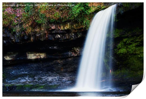 Sgwd Gwladus waterfall or Lady Falls in the Brecon Print by Steve Hyde
