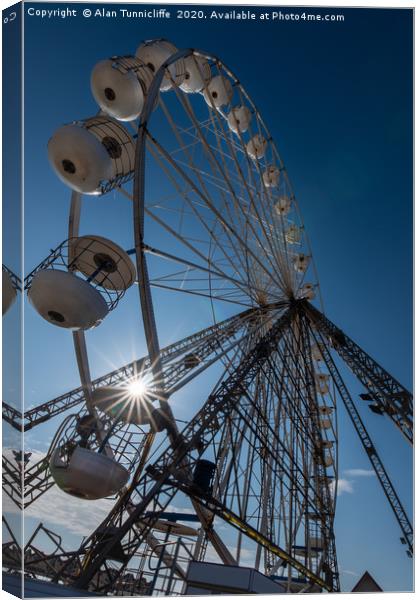 Ferris wheel Canvas Print by Alan Tunnicliffe