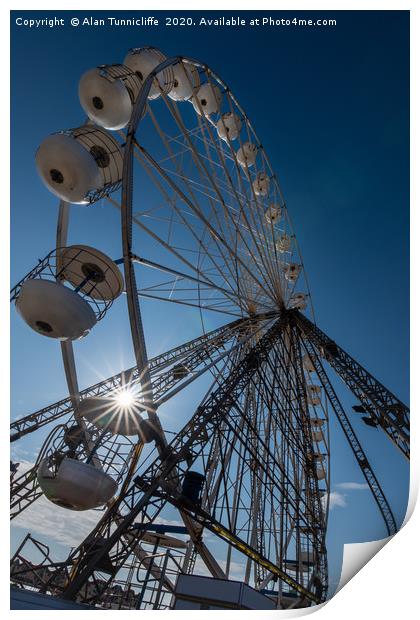 Ferris wheel Print by Alan Tunnicliffe