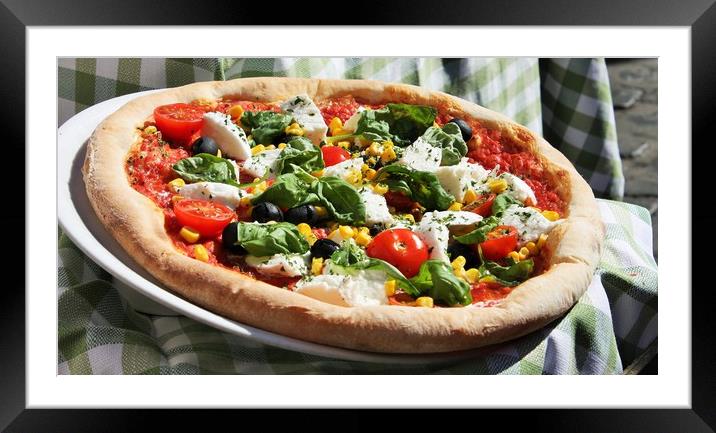 ordering delicious pizza Framed Mounted Print by M. J. Photography