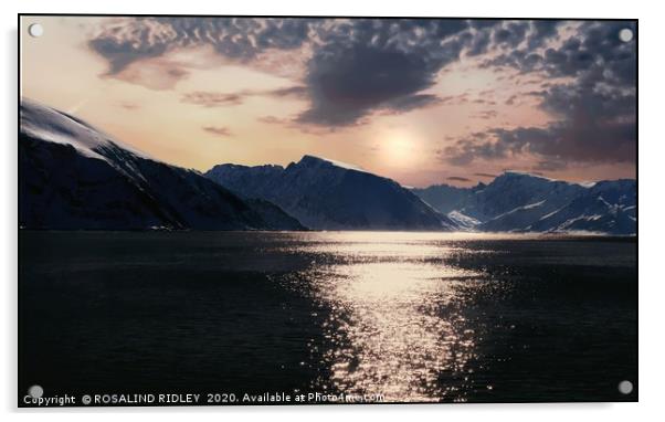 "Sundown on the Norwegian sea" Acrylic by ROS RIDLEY