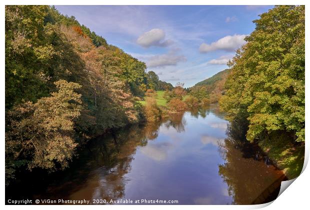 Autumn on the River Wye Print by Gordon Maclaren