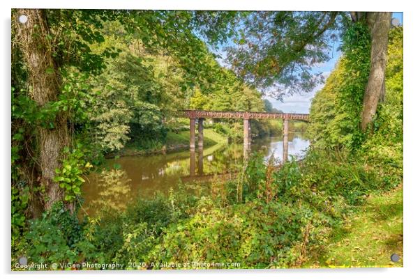 Redbrook Bridge on the River Wye Acrylic by Gordon Maclaren