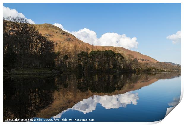 Trees on the shore of Derwent Water Print by Jason Wells