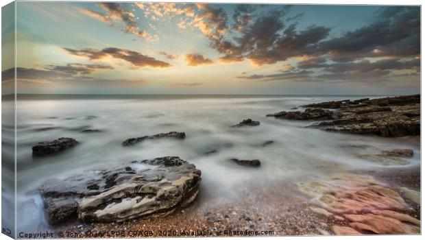 ROCKS AND SUNSET - HASTINGS, E. SUSSEX Canvas Print by Tony Sharp LRPS CPAGB
