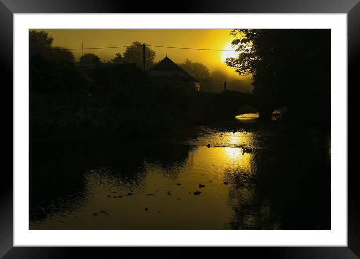 Sunrise on the  River at Newmills  Launceston Framed Mounted Print by Dave Bell