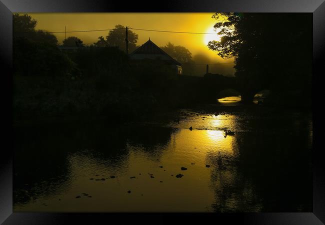 Sunrise on the  River at Newmills  Launceston Framed Print by Dave Bell