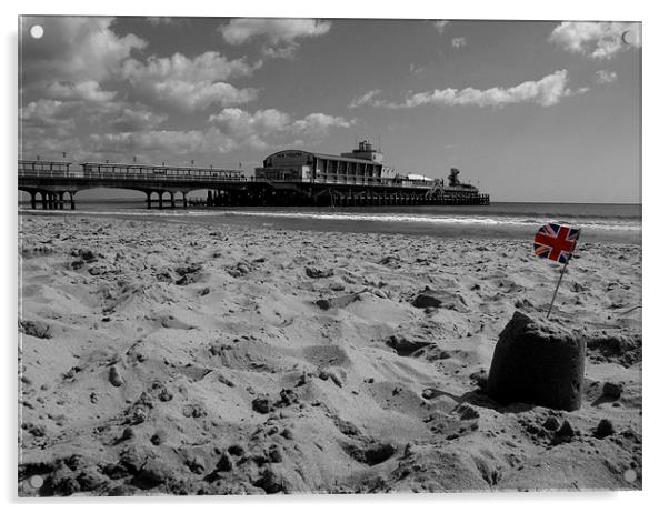Bournemouth Pier in Black and White Acrylic by Samantha Higgs