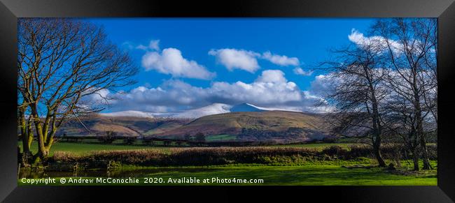 Pen y Fan & Corn Du in the Brecon Beacons Framed Print by Andrew McConochie