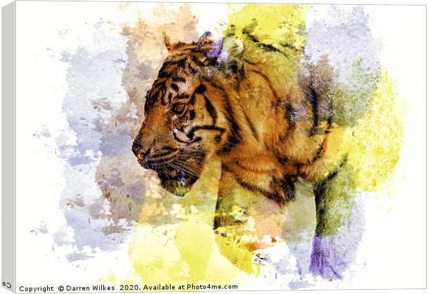 Digital Tiger Art  Canvas Print by Darren Wilkes