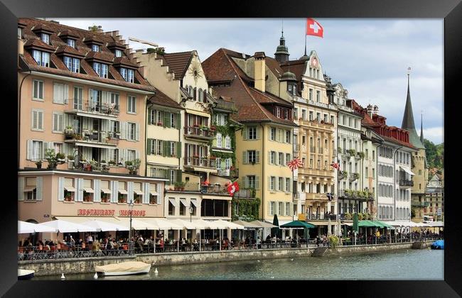  Lucerne - capital of the canton of Lucerne and pa Framed Print by M. J. Photography