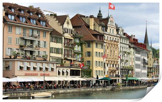  Lucerne - capital of the canton of Lucerne and pa Print by M. J. Photography