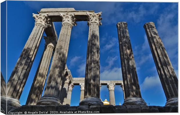 Columns of the Roman temple of Evora Canvas Print by Angelo DeVal