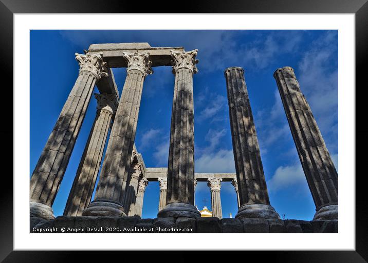 Columns of the Roman temple of Evora Framed Mounted Print by Angelo DeVal