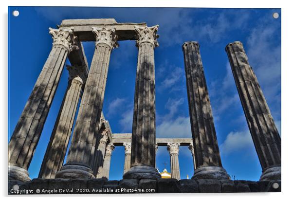 Columns of the Roman temple of Evora Acrylic by Angelo DeVal