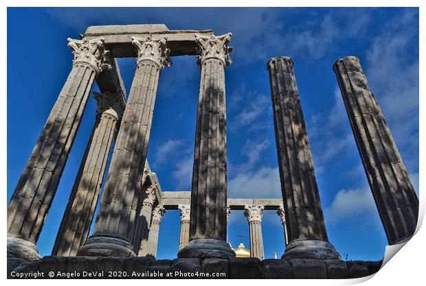 Columns of the Roman temple of Evora Print by Angelo DeVal