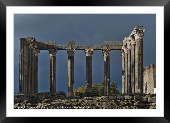 Roman Temple of Evora Framed Mounted Print by Angelo DeVal