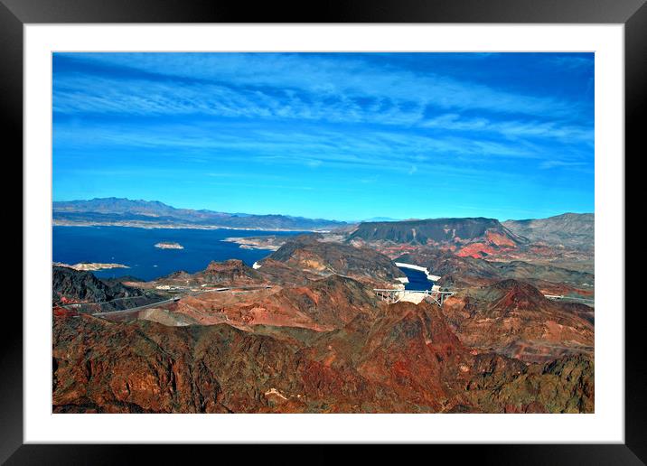 Majestic Hoover Dam: A Desert Masterpiece Framed Mounted Print by Andy Evans Photos