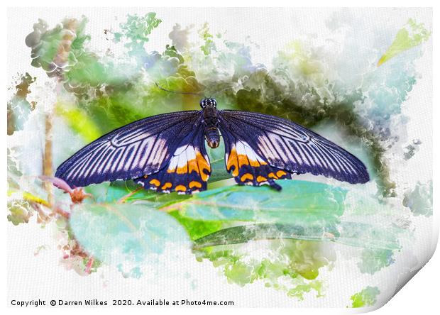 Resting Butterfly watercolour Print by Darren Wilkes