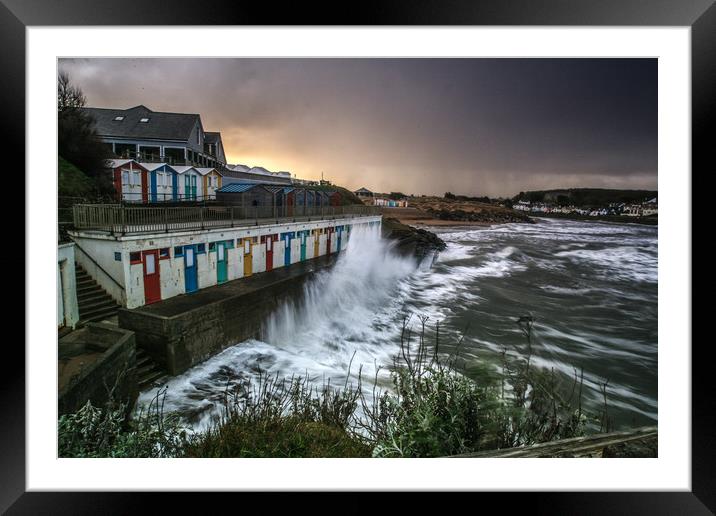 wild Seas at Bude Framed Mounted Print by Dave Bell