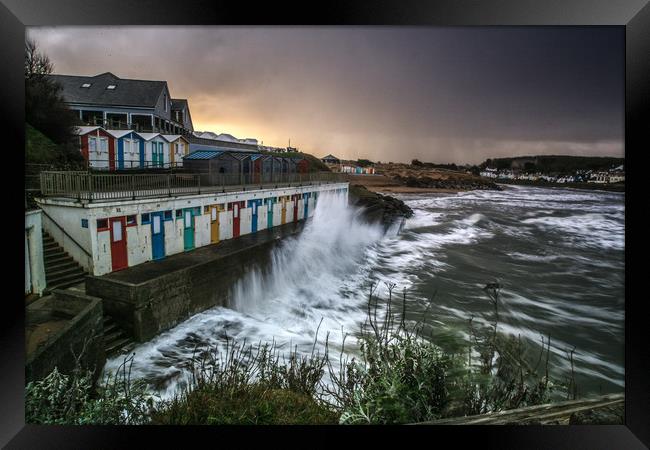 wild Seas at Bude Framed Print by Dave Bell
