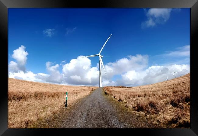 Mynydd y Betws Wind Farm Framed Print by Duane evans