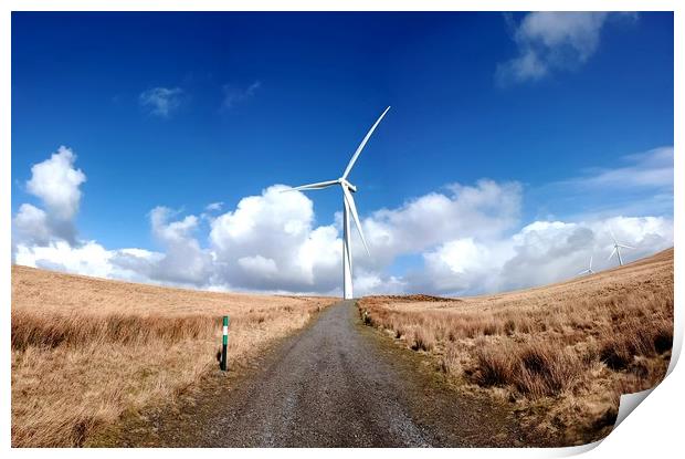 Mynydd y Betws Wind Farm Print by Duane evans