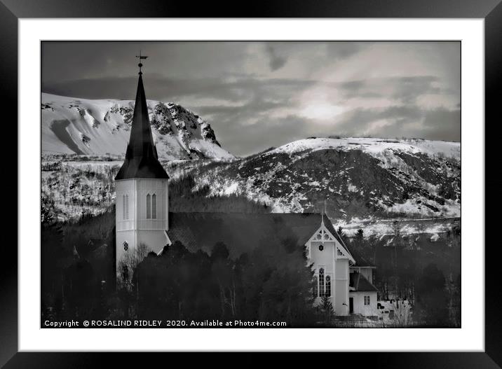 "Misty Sortland Kirke" Framed Mounted Print by ROS RIDLEY