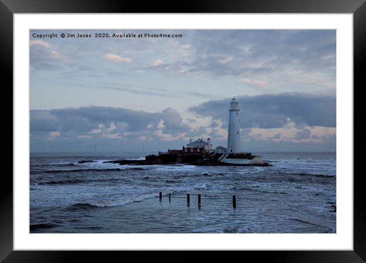 High Tide at St Mary's Island. Framed Mounted Print by Jim Jones