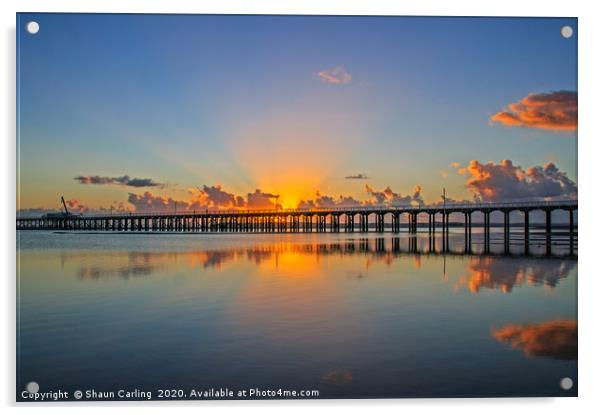 Urangan Pier Sunrise Acrylic by Shaun Carling