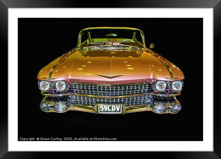 '59 Pink Cadillac Framed Mounted Print by Shaun Carling