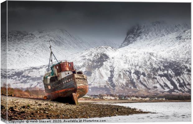 The Corpach Wreck, Scotland Canvas Print by Heidi Stewart