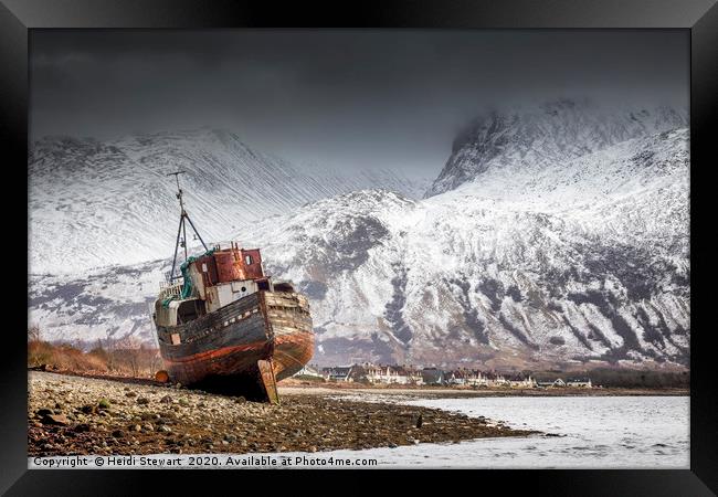 The Corpach Wreck, Scotland Framed Print by Heidi Stewart
