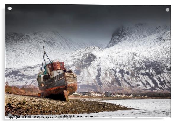 The Corpach Wreck, Scotland Acrylic by Heidi Stewart